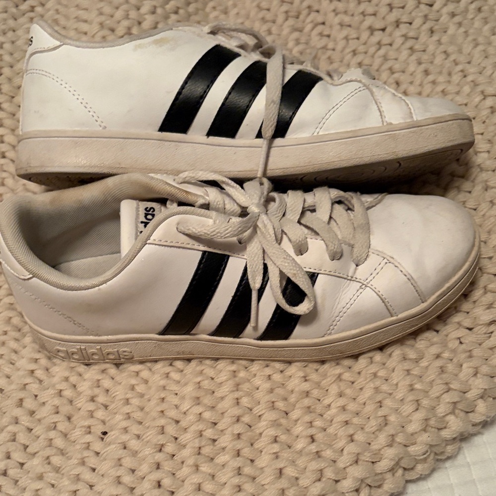 Adidas Neo White Sneakers with Black Stripes